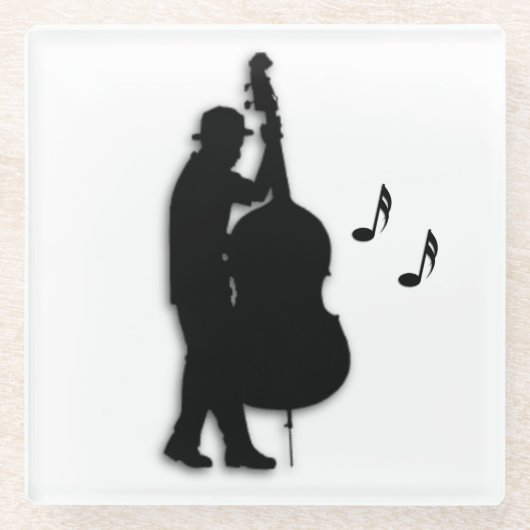 Bass Player Musician Glasuntersetzer (Vorderseite)