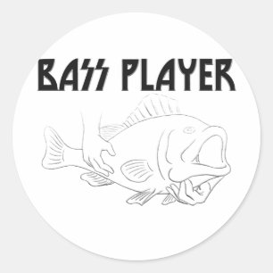 Bass Player Runder Aufkleber