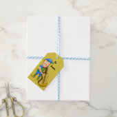 Bass Playing Elf Weihnachtsgeschenke Tags Geschenkanhänger (Mit Garn)