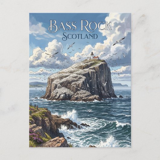 Bass Rock Schottland Postkarte (Vorderseite)