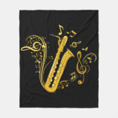 Bass Saxophone Player Orchestra Bass Saxophon Fleecedecke (Vorderseite)
