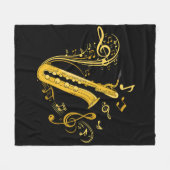 Bass Saxophone Player Orchestra Bass Saxophon Fleecedecke (Vorderseite (Horizontal))