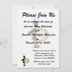 Bass-Schlagzeuger marschierendes schwarzes Einladung