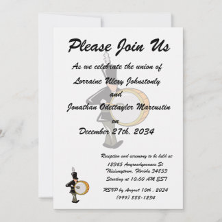 Bass-Schlagzeuger marschierendes schwarzes Einladung