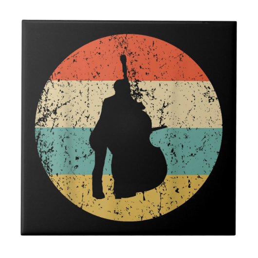 Bass-Shirt aufstehen - Vintage Retro-Musik Fliese (Vorderseite)