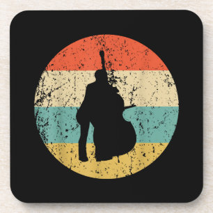 Bass-Shirt aufstehen - Vintage Retro-Musik Getränkeuntersetzer