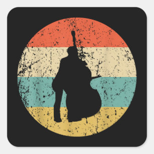Bass-Shirt aufstehen - Vintage Retro-Musik Quadratischer Aufkleber