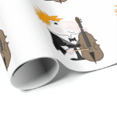 Bass-Spieler Geschenkpapier (Rolleneckpunkt)