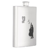 Bass-Spieler-Monogramm Flachmann (Rechts)