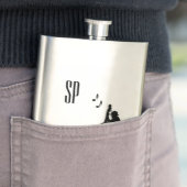 Bass-Spieler-Monogramm Flachmann (Beispiel)