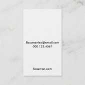 Bass-Spieler-Visitenkarte Visitenkarte (Rückseite)