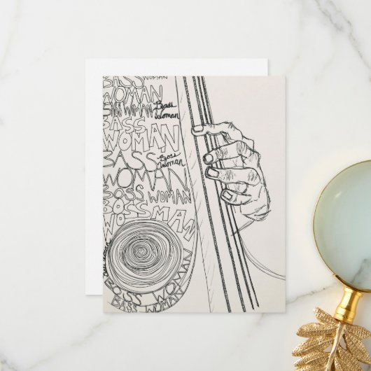 Bass-Spielerkarte Dankeskarte (Vorderseite/Rückseite Beispiel)