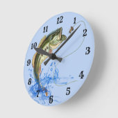 Bass-Springen Runde Wanduhr (Winkel)