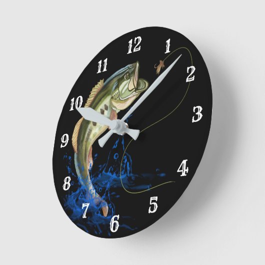 Bass-Springen Runde Wanduhr (Winkel)