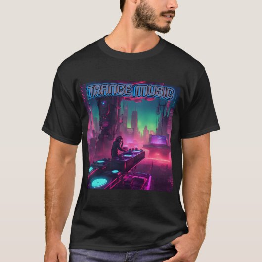 Bass Techno Trance Rave DJ Graphic - Futur Vibes T-Shirt (Vorderseite)