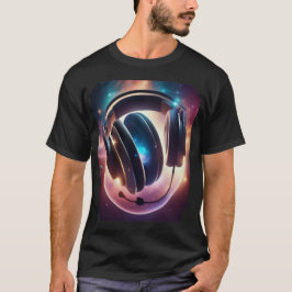 Bass Techno Trance Rave Kopfhörer Grafik - T-Shirt