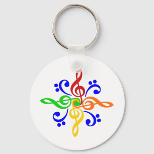 Bass & Treble Clef Design Schlüsselanhänger