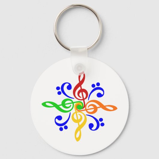 Bass & Treble Clef Design Schlüsselanhänger (Vorderseite)