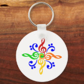 Bass & Treble Clef Design Schlüsselanhänger (Vorderseite)