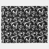Bass Treble Clef Hört Musiknoten Muster Fleecedecke (Vorderseite (Horizontal))