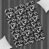 Bass Treble Clef Hört Musiknoten Muster Fleecedecke