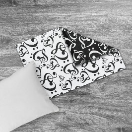 Bass Treble Clef Hört Musiknoten Muster Kissenbezug