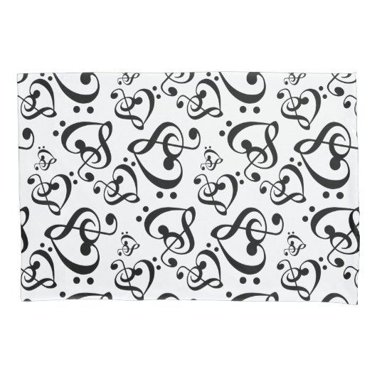 Bass Treble Clef Hört Musiknoten Muster Kissenbezug (Vorderseite)