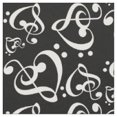 Bass Treble Clef Hört Musiknoten Muster Stoff (Nahaufnahme)
