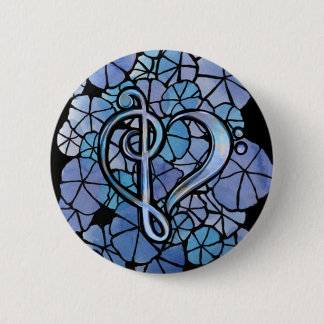 Bass Treble Clef Note Music Heart Liebe Button