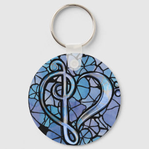 Bass Treble Clef Note Music Heart Liebe Schlüsselanhänger