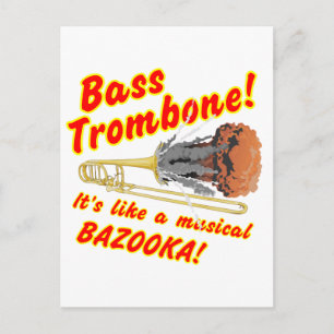Bass Trombone Musical Bazooka Postkarte