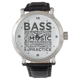Bass Typografie Armbanduhr