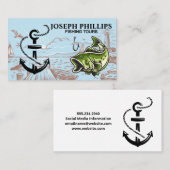 Bass und Anker | Versanddock | Leuchtturm Visitenkarte (Vorne/Hinten)