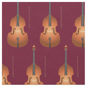 Bass Upright Jazz Music Musician Room Deco Maroon Stoff
