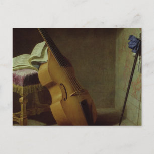 Bass Viol, Score Sheet and a Sword, 1693 Postkarte