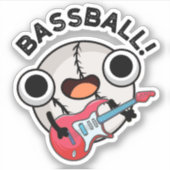 Bassball Funny Baseball Bass Gitarrist Pun Aufkleber (Vorderseite)