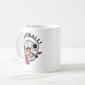 Bassball Funny Baseball Bass Gitarrist Pun Kaffeetasse (Vorderseite Links)