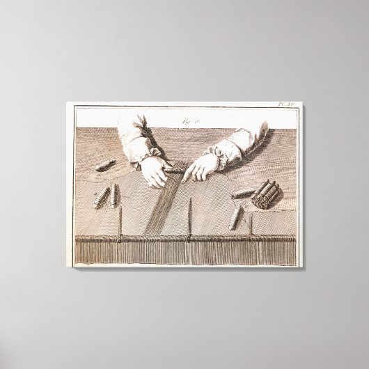 Basse-Lisse Technik am Gobelins-Wandteppich Leinwanddruck (Vorderseite)