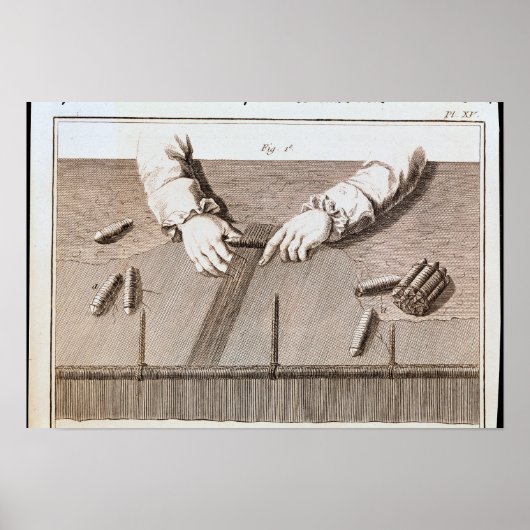 Basse-Lisse Technik am Gobelins-Wandteppich Poster (Vorne)