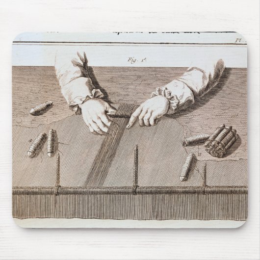 Basse-Lisse Technik an der Gobelintapisserie Mousepad (Vorne)