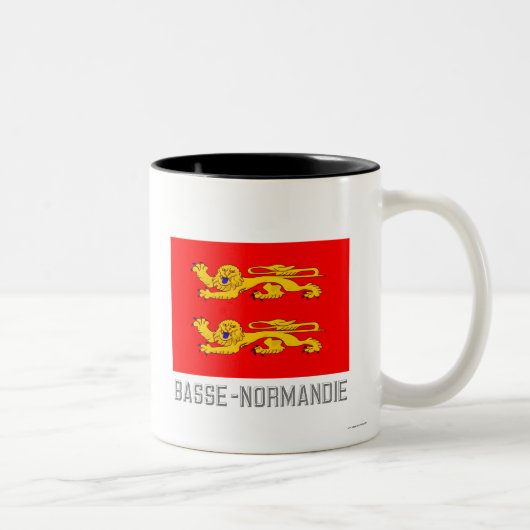 Basse-Normandieflagge mit Namen Zweifarbige Tasse (Rechts)