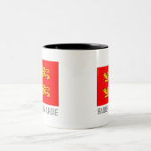 Basse-Normandieflagge mit Namen Zweifarbige Tasse (Mittel)