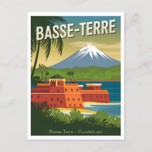 Basse-Terre Guadeloupe Vintage Postkarte