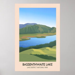 Bassenthwaite Lake District Reiseplakat Poster