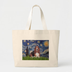Basset 1 - Starry Night Jumbo Stoffbeutel