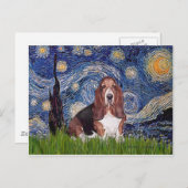 Basset 1 - Starry Night Postkarte (Vorne/Hinten)