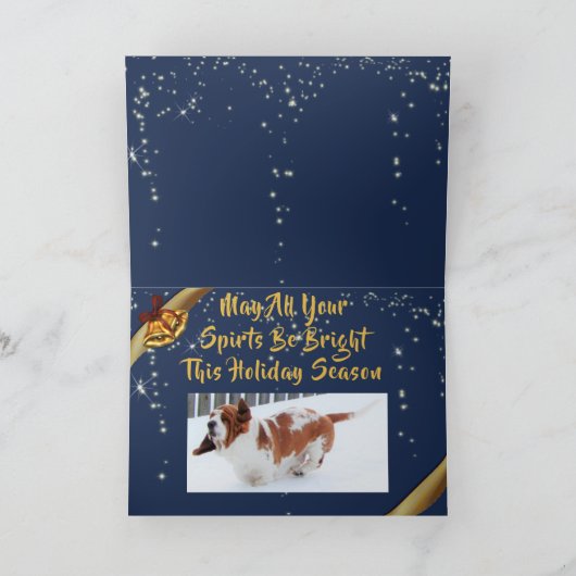 Basset auf Weihnachts-Weihnachtskarte Karte (Innenseite)
