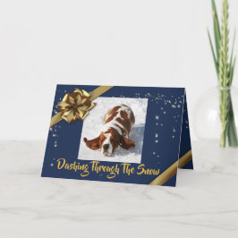 Basset auf Weihnachts-Weihnachtskarte Karte