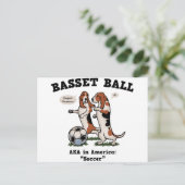 Basset Ball Postkarte (Stehend Vorderseite)