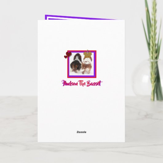 Basset, das auf der Valentinkarte den "Hokey Pokey Karte (Rückseite)